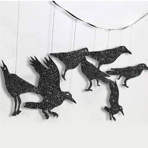 DIY glitter black crows decor